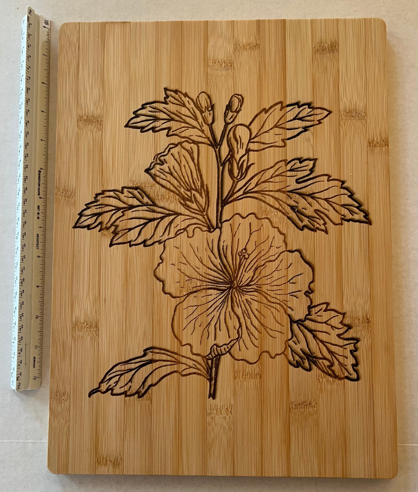 Hibiscus Bamboo Cutting Board