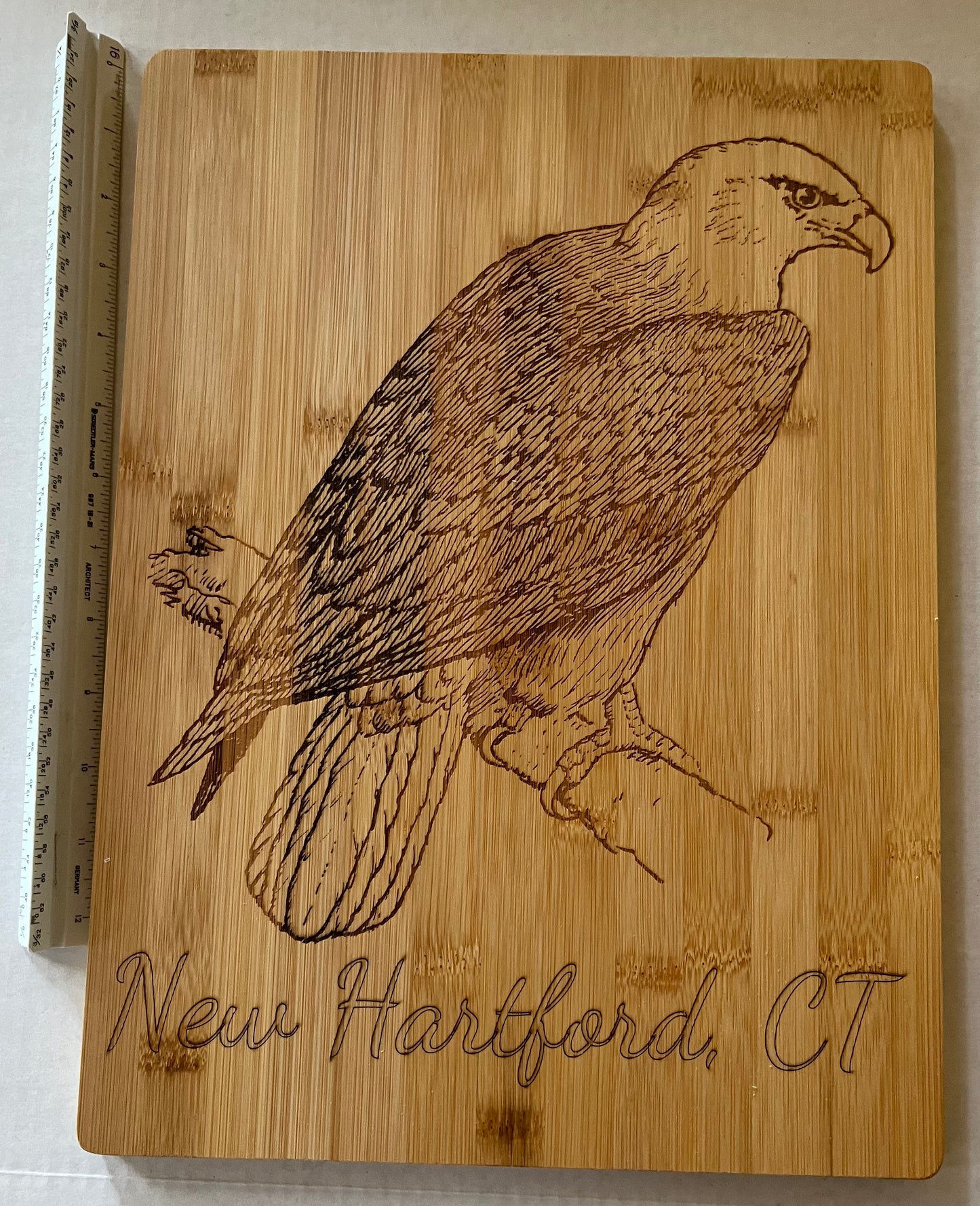 Bald Eagle New Hartford CT Bamboo Cutting Board